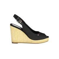 Tommy Hilfiger Women's Black Cotton  Sandal - 40 EU
