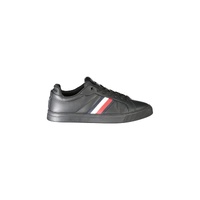 Tommy Hilfiger Men's Black Leather  Sneaker - 41 EU