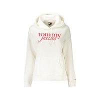 Tommy Hilfiger Women's White Cotton 's Hooded Sweater - M