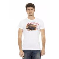 Short Sleeve T-shirt with Round Neck and Front Print 2XL Men
