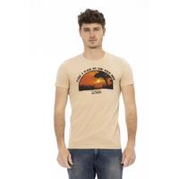 Short Sleeve T-shirt with Round Neck and Front Print 2XL Men
