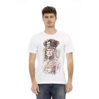 Short Sleeve Round Neck T-shirt with Front Print L Men