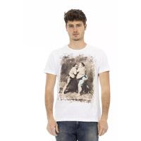Short Sleeve T-shirt with Round Neck and Front Print 2XL Men