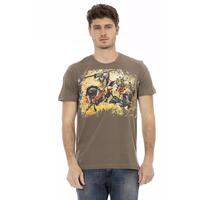 Short Sleeve T-shirt with Round Neck - Front Print L Men
