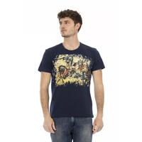 Short Sleeve T-shirt with Round Neck and Front Print 2XL Men