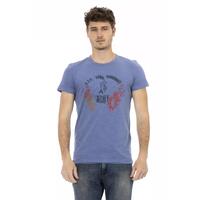 Short Sleeve T-shirt with Round Neck and Front Print L Men