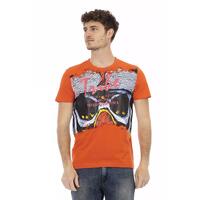Short Sleeve Round Neck T-shirt with Front Print XL Men