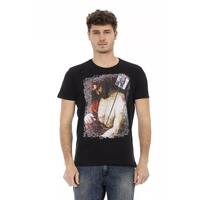 Short Sleeve T-shirt with Round Neck and Front Print S Men