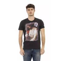 Short Sleeve T-shirt with Round Neck and Front Print 2XL Men
