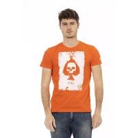 Short Sleeve T-shirt with Round Neck and Front Print XL Men