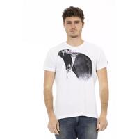 Short Sleeve Round Neck T-Shirt with Front Print 2XL Men