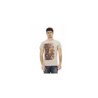 Round Neck Short Sleeve T-shirt with Front Print L Men