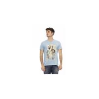 Short Sleeve T-shirt with V-neck and Front Print L Men