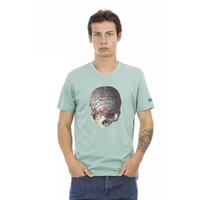 Front Print V-Neck Short Sleeve T-shirt 2XL Men