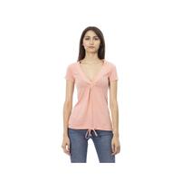 Trussardi Action Women's Elegant Pink Short Sleeve Tee with Chic Print - L