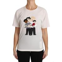 DOLCE &amp; GABBANA Figure Family Silk T-Shirt 36 IT Women