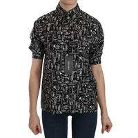 Dolce &amp; Gabbana Musical Instrument Print Silk Top 40 IT Women