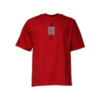 Dolce &amp; Gabbana Men's Red DG Eye Cotton Crew Neck T-shirt - 44 IT
