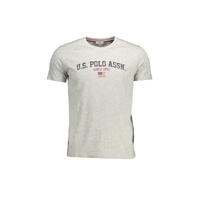 US POLO ASSN Men's Elegant Gray Crew Neck Cotton Tee - 2XL
