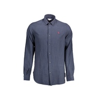 US POLO ASSN Men's Blue Cotton Shirt - 2XL