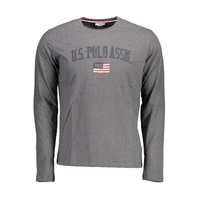 US POLO ASSN Men's Elegant Gray Printed Logo Tee - 2XL