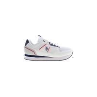 US POLO ASSN Men's White Polyester Sneaker - 45 EU