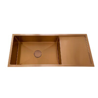 2024 Brushed Copper single long bowl drainer stainless steel 304 kitchen sink
