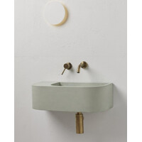 New Concrete Cement Wash Basin Counter Top Matte Mint Green terrazzo finish Wall Hung Basin