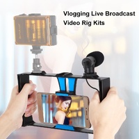 Smartphone Video Rig &amp; Microphone Kit For Live Broadcast - Compatible With Iphone Galaxy Huawei Xiaomi Htc Lg Google And More - Blue