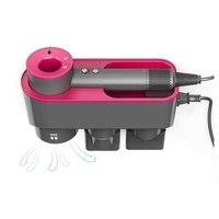 Wall Mounted Hair Dryer Bracket Storage Rack Black Nickel - With Hand Dryer Purple Red