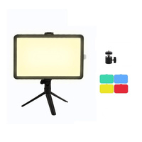 Portable 6-inch Flat-panel Live Fill Light with Adjustable Temperature and Small Tripod