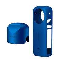 Amagisn Silicone Protective Cover for Insta360 X3 Body - Body+Lens Case (Blue)