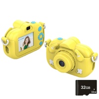 2.0-Inch 4X Zoom Hd Digital Camera For Kids - Blue - Yellow+32G