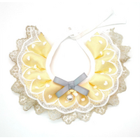 Pet Bib Adjustable Saliva Towel Lace Pearl Pendant Dog Collar - Size S