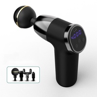 20-Speed Electric Shock Muscle Massage Gun With Lcd Screen - Black