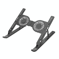 Foldable Laptop Cooling Stand with Ambient Light - Gray
