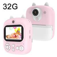 32g Instant Camera with 2.4 Display &amp; Card Reader for Kids - 1200w Blue - 32G + Card Reader Pink