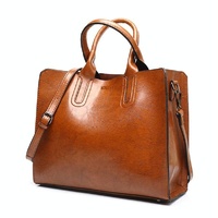 Large Leather Tote Bag for Women - Casual Shoulder Trunk Style