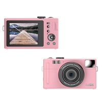 3.0 Hd Children's Digital Camera with 48mp &amp; 3 Screen - Pink + Card Reader