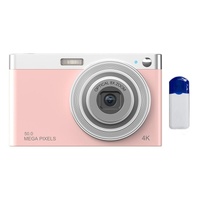 4k 8x Optical Zoom Telescopic Lens Digital Camera - Includes Card Reader &amp; Wiper - Pink