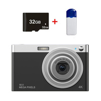 4k 8x Optical Zoom Telescopic Lens Digital Camera with Card Reader &amp; 32g - Black