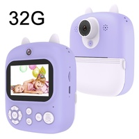 32g Instant Camera with 2.4 Display &amp; Card Reader for Kids - 1200w Blue - 32G + Card Reader Purple