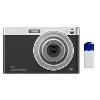 4k 8x Optical Zoom Telescopic Lens Digital Camera with Card Reader &amp; Wiper - Black