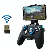 Wireless Game Controller for Android / Ios / Pc / Ps3 with Bluetooth &amp; 2.4ghz Includes Handle Bracket and Receiver - Blue