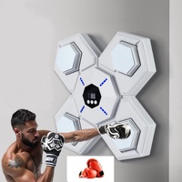 Rechargeable Bluetooth Boxing Machine With Adult &amp; Child Gloves - Blue - With Child Gloves Blue