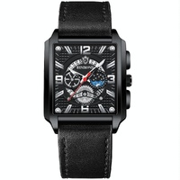 Vintage Square Men Quartz Watch with Multifunction and Luminous Display