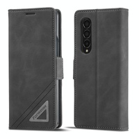 Leather Dual Side Buckle Phone Cover for Samsung Galaxy z Fold 4 - Black
