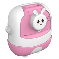 720P Hd Reversible Mini Digital Camera For Children - Cartoon Print - Pink
