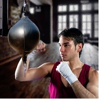 Adult Hanging Speed Ball For Boxing Fitness - Free Punching Bag - Drawstring Black