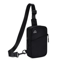Lightweight Outdoor Sports Chest Bag Cell Phone Crossbody Pack - Black